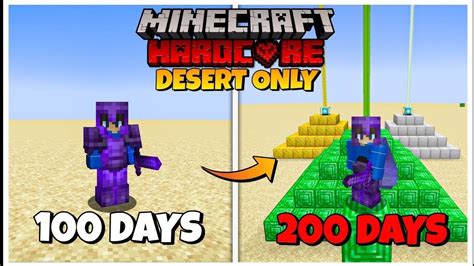 I SURVIVED 200 DAYS IN A DESERT ONLY WORLD MINECRAFT HARDCORE HINDI