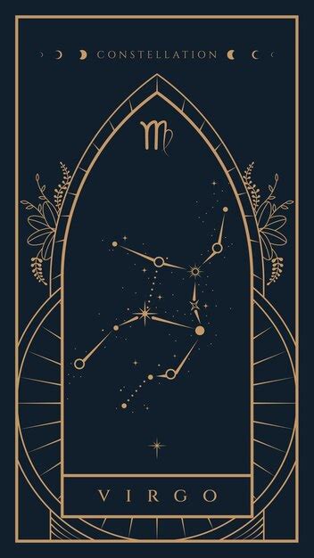 Premium Vector Virgo Constellation Zodiac Illustration