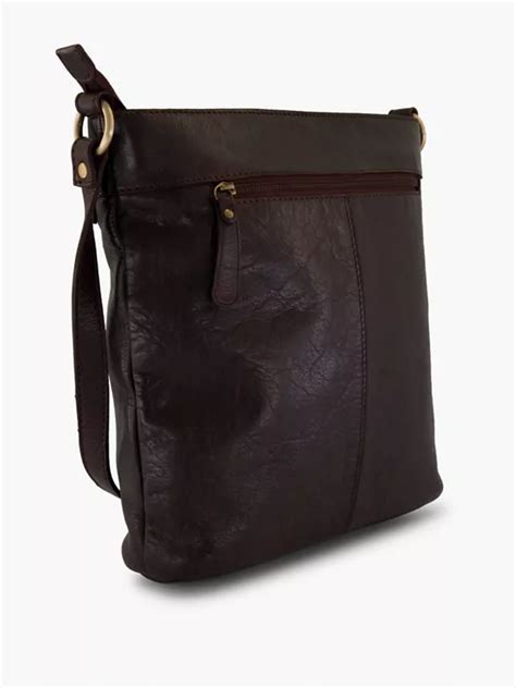 Deichmann Dark Brown Leather Crossbody Bag In Dark Brown Deichmann