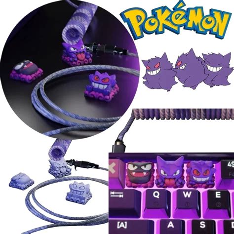 Pokemon Pikachu Ki Ilik Zel Gengar Mekanik Klavye I In Boyutlu Anahtar