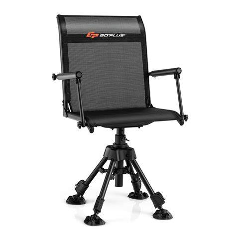 Costway Goplus Swivel Hunting Chair W4 360°adjustable Legs Folding