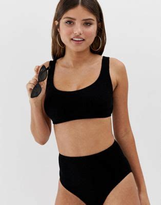 ASOS DESIGN Fuller Bust Mix And Match Crinkle Crop Bikini Top ASOS
