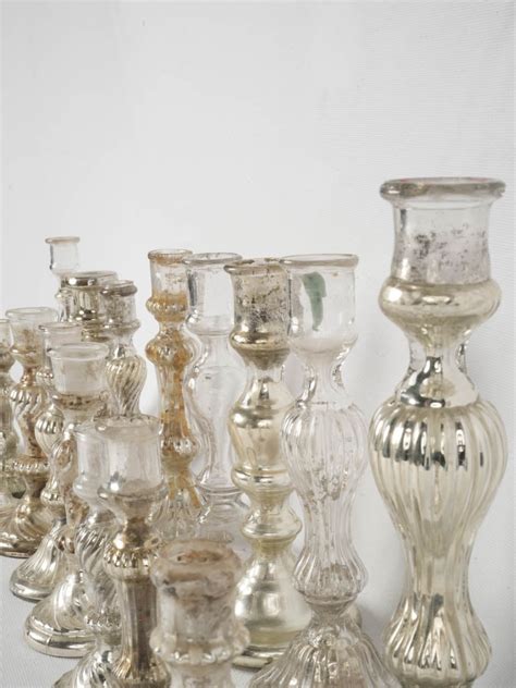 Set Of Antique French Mercury Glass Candlesticks Chez Pluie