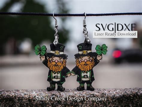 Leprechaun Earrings Cut File For Laser Cutters Dangle Earrings Earring