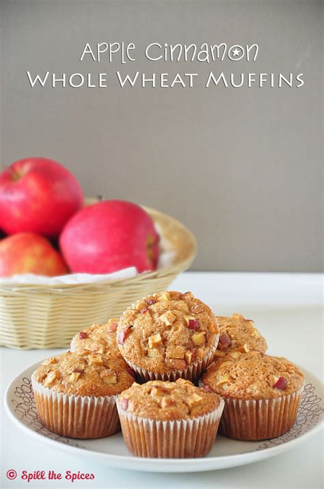 Eggless Apple Cinnamon Whole Wheat Muffins Spill The Spices