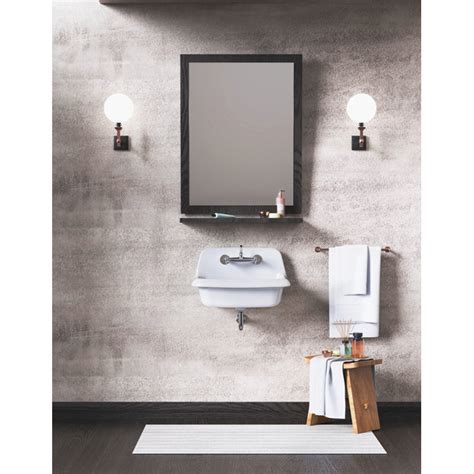 ELLAI 24 In Wall Mounted High Back Utility Sink White Ceramic Farmhouse