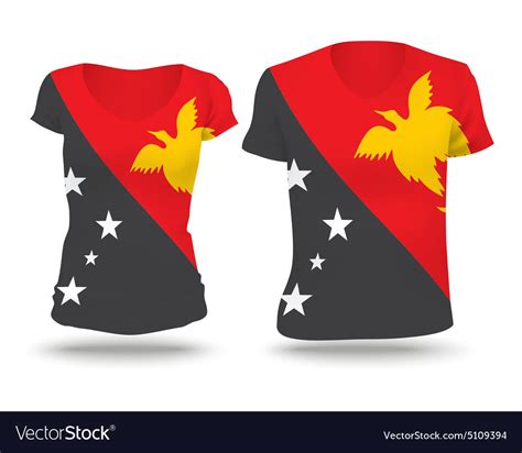 Flag shirt design of papua new guinea Royalty Free Vector