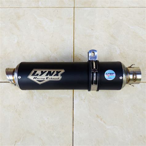 Jual Silencer Knalpot Racing Lynx F Stainless Black Coating Inlet