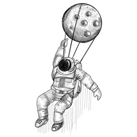 Рисунки космонавтов для срисовки карандашом