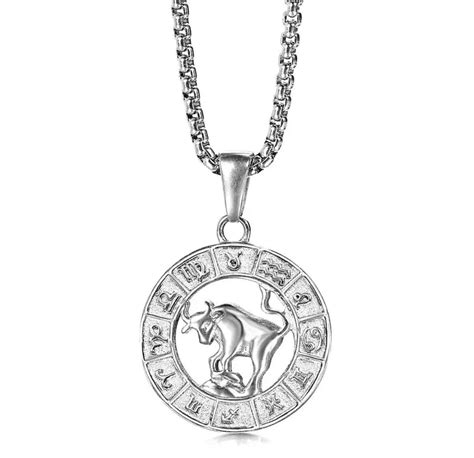 Round Zodiac Sign Pendant Necklace