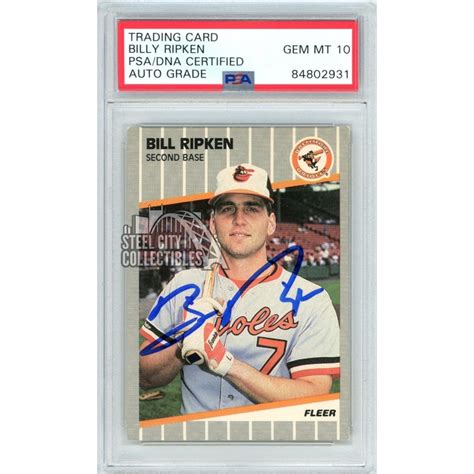 Bill Ripken Fleer Black Box Autograph Card Psa Dna