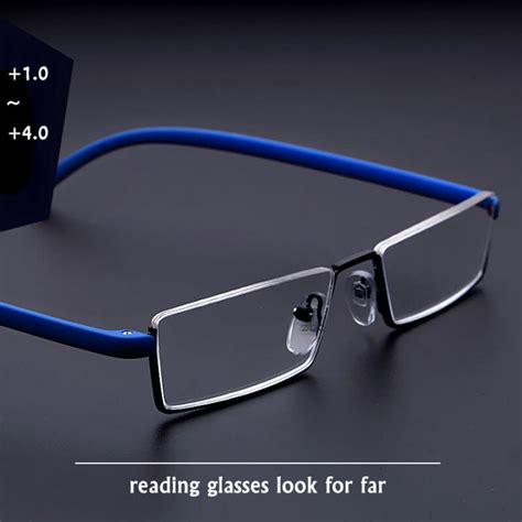 Oyki Tr90 Reading Glasses Womens Men Eyeglasses For Far Sighted Half Frame Style With Grade 1 0