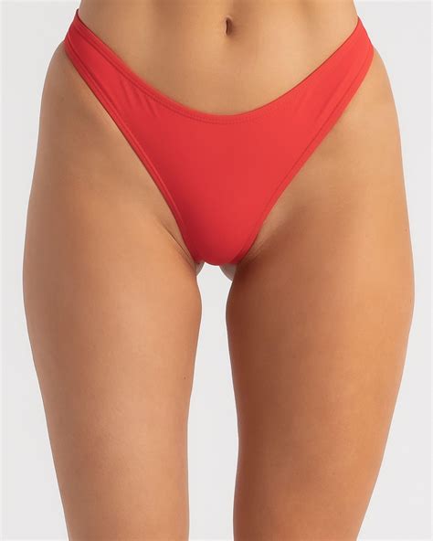 Topanga South Beach G String Bikini Bottom In Chilli Red Fast