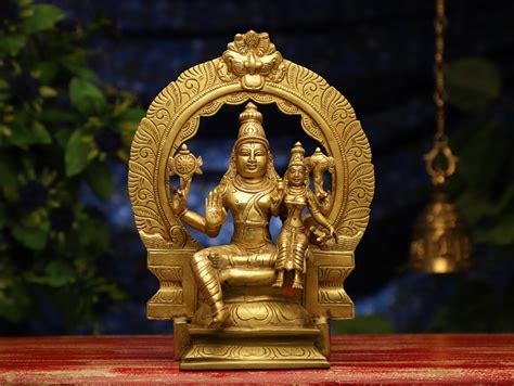 Lakshmi Narayan Idol Brass Vishnu Laxmi Figurine Laxmi Narayan