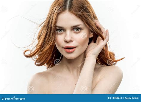 Portrait Woman Naked Shoulders Femininity Close Up Stock Photo Image Of Health Healthy