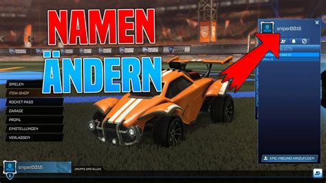 Rocket League NAMEN ÄNDERN Tutorial PC PlayStation Xbox YouTube