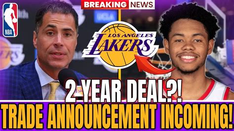 News Alert Unexpected Lakers Trade Announcement Los Angeles Lakers