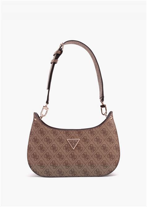 GUESS Mini Meridian Latte Logo Shoulder Bag