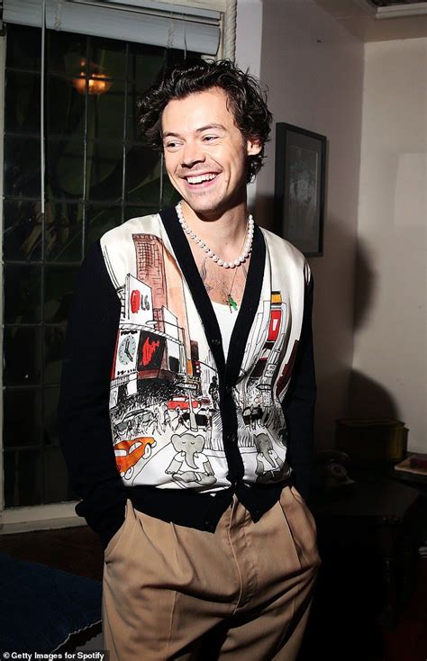 Harry Styles Wears A Pearl Necklace And Sports Red Nail Varnish In La