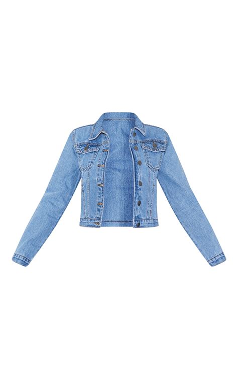 Veste Courte En Jean Délavée Denim Prettylittlething Fr