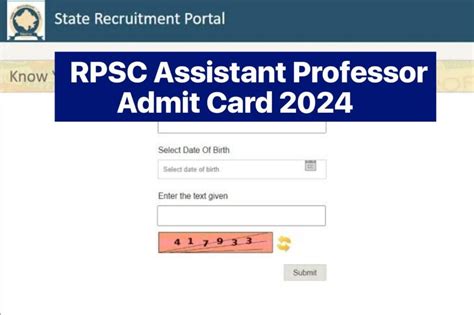 Rpsc Assistant Professor Admit Card Direct Link Rpsc Rajasthan