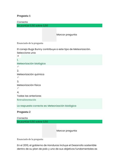 Examen Leelo Pregunta Correcta Se Punt A Sobre