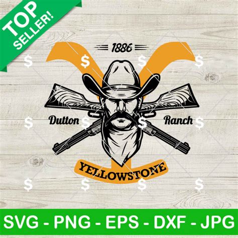 Yellowstone Dutton Ranch Cowboy Head Svg Yellowstone Dutton Ranch Svg