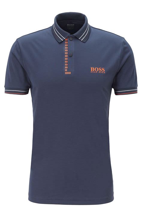 Boss Synthetic Slim Fit Golf Polo Shirt In Moisture Wicking Structured