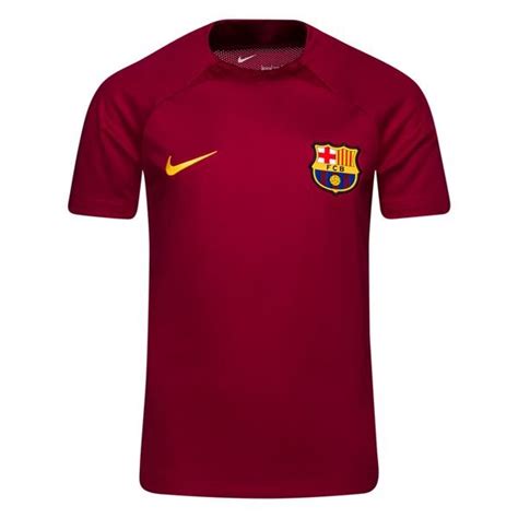 Barcelona Trenings T Skjorte Dri FIT Academy Pro Burgunder Gul Barn