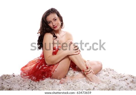 Portrait Naked Girl Sitting Feathers Stock Photo 63473659 Shutterstock