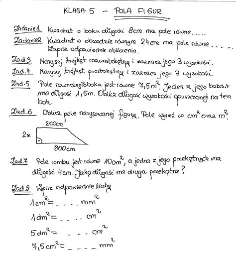 Zadania Z Matematyki Klasa Z Odpowiedziami