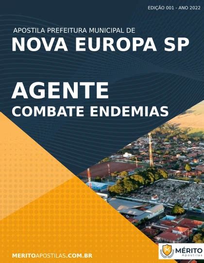 Apostila Agente Combate Endemias Nova Europa SP 2022 Mérito Apostilas