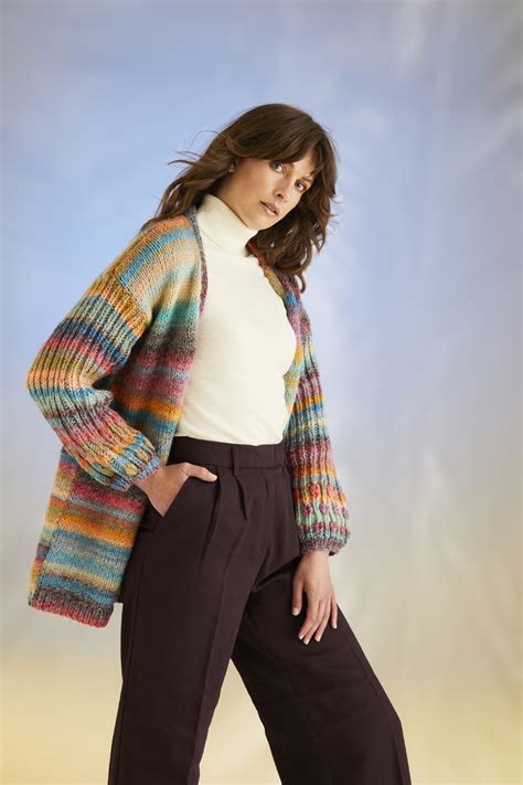 Sirdar 10705 Cardigan In Jewelspun With Wool Chunky Downloadable Pdf Wool Warehouse Buy