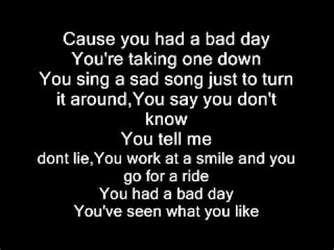 Daniel Powter Bad Day Lyrics Youtube