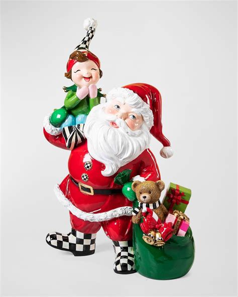 Mackenzie Childs Granny Kitsch Trophy Santa And Elf Horchow