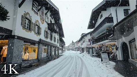 Oberstdorf Christmas Walk In Heavy Snowfall Most Beautiful Market In