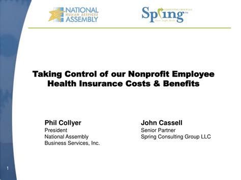 Ppt Taking Control Of Our Nonprofit Employee Health Insurance Costs