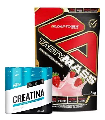 Hipercalórico Adaptogen 3kg Creatina Shark Pro 300g Frete grátis