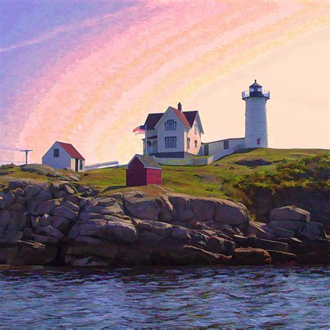 Nubble Lighthouse - York Maine Photograph by David Russell - Pixels