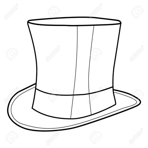 Top Hat Outline | Free download on ClipArtMag