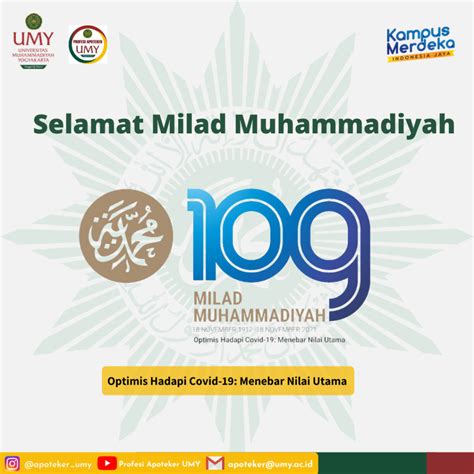 Ucapan Selamat Milad Muhammadiyah Ke 109 Profesi Apoteker UMY