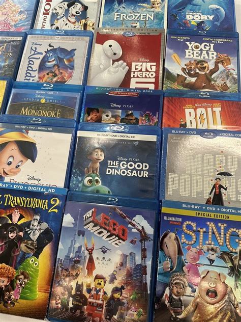 Blu Ray Disc Movies Collections Disney Kids Cartoons Lot Of 24