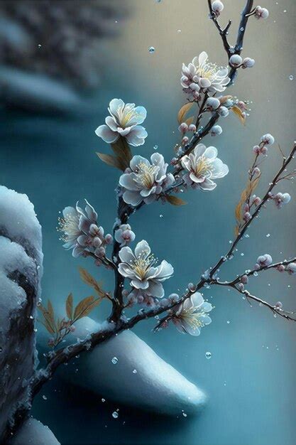 Premium Photo Close Up Of A Branch Of A Tree Covered In Snow