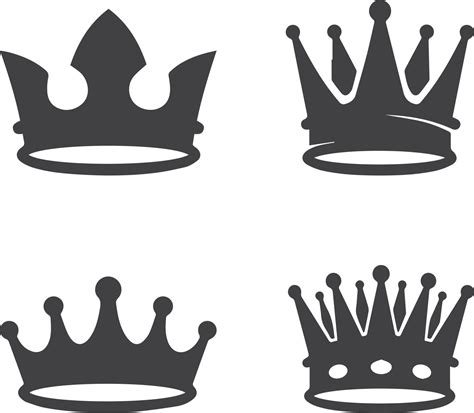 Black crown icons vector image 22032270 Vector Art at Vecteezy