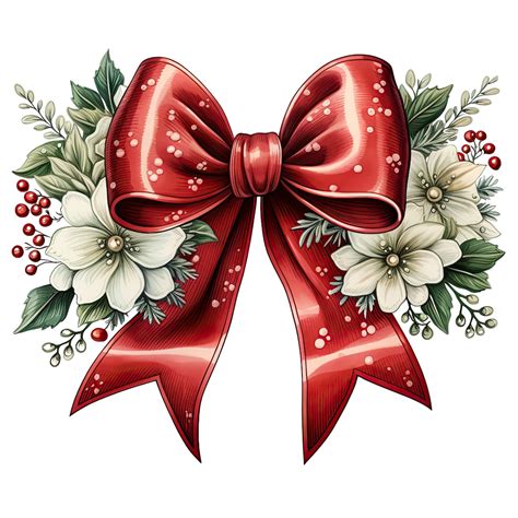 Christmas Bow Clipart, Red Bow Clipart, Watercolor Christmas Bow Clipart, Xmas Bow Clipart ...