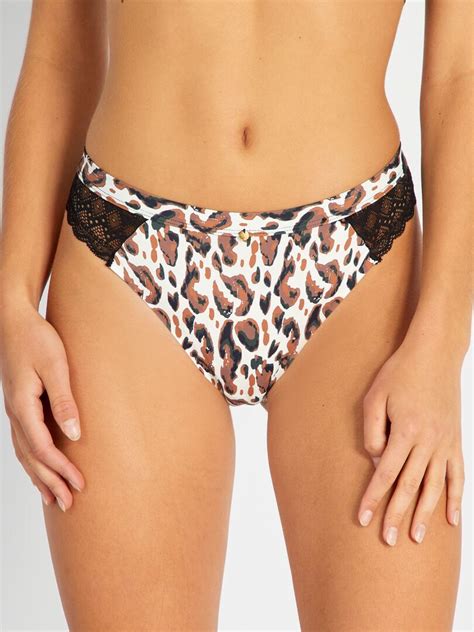 String imprimé léopard Mojito Lingerie Blanc marron Kiabi 9 00