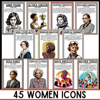 Women S History Month Biographies Bulletin Board Iconic Women