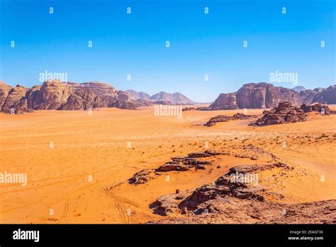 Landscape Of Wadi Rum Desert In Jordan Stock Photo Alamy