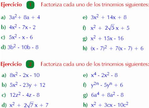 Factorizacion Del Trinomio Ax Bx C Por Aspa Ejemplos Y Ejercicios