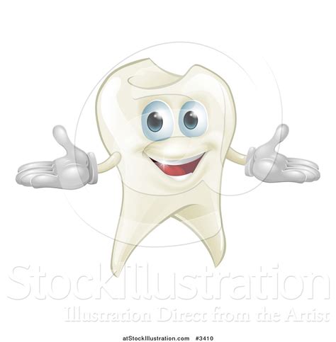 Vector Illustration Of A Happy Tooth Mascot By AtStockIllustration 3410